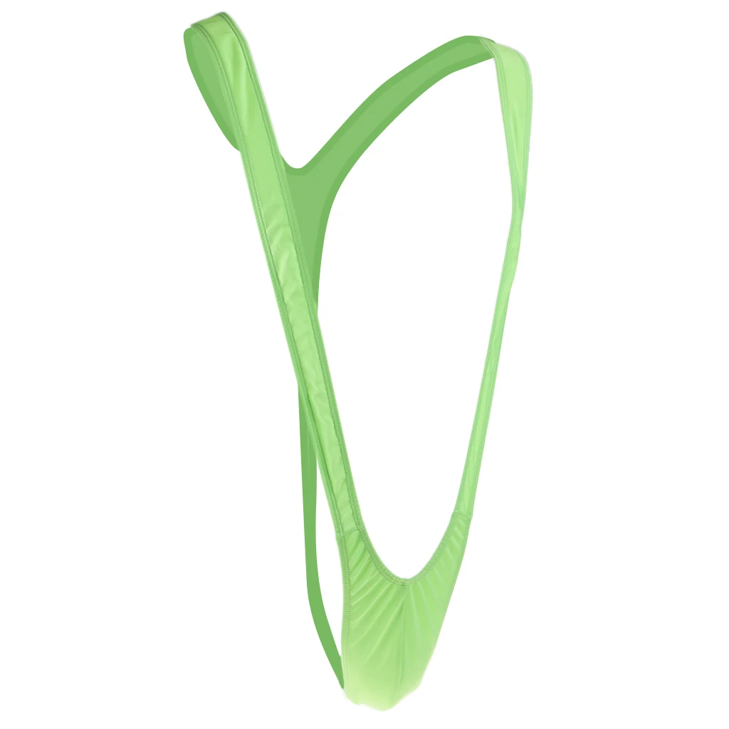 Men Sexy Fluorescent Green Mankini Thong Underwear Swimwear Borat Bikini
