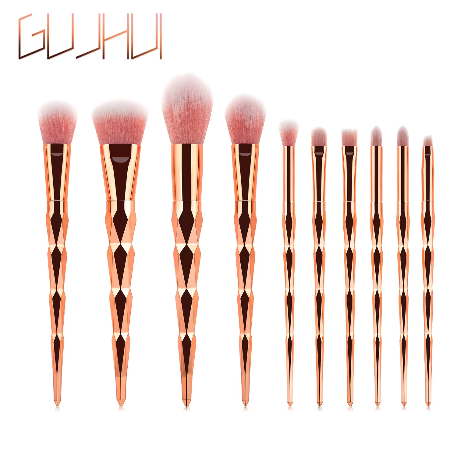 

10 Makeup Brush Set Diamond Rose Gold Makeup Tool GUJHUI