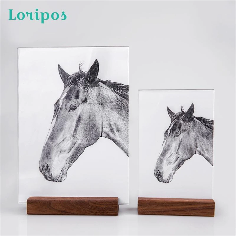 Nordic Desktop Photo Stand Rack Solid Wood Photo Picture Frame Modern Minimalist Creative Poster Display Stand Desk Sign Holder