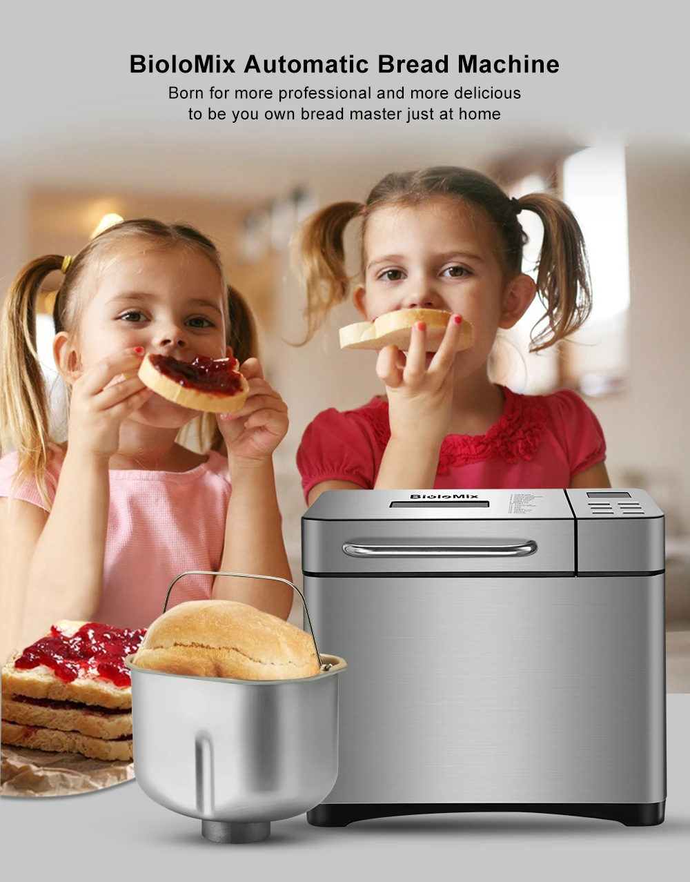 Description Picture 2 of itemBiolomix Automatic Toasters 304 Stainless Steel 650W Programmable Home Kitchen Toaster