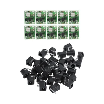 

10 PCS MP1584EN DC-DC Buck Converter 3A Power Step Down Module & 35PCS Barrel-Type PCB Mount DC Power Jacks Sockets
