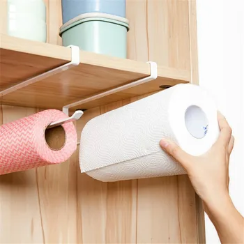 

Kitchen Tissue Holder Cabinet Door Rack Bathroom Toilet Paper Towel Rack Household Kitchen Cabinet Door Hook Shelf Organizer