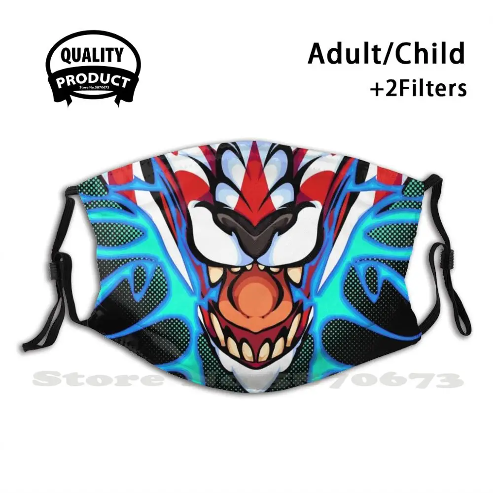 

Kitsune Fire Face Mask With Filter Kabuki Kitsune Japanese
