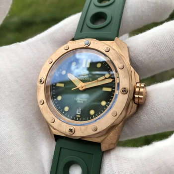 

Steeldive CuSn8 Bronze 500M Exhaust-valve Diver Automatic Mechanical NH35 Watch Sapphire Glass Bronze Men Watches