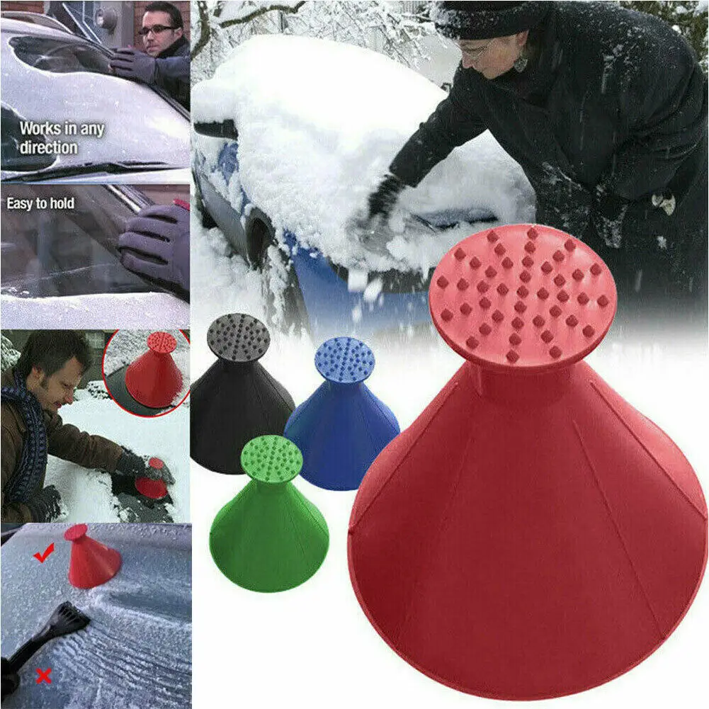 

Car Windshield Ice Snow Remover Scraper Tool Cone Shaped Round Funnel AA