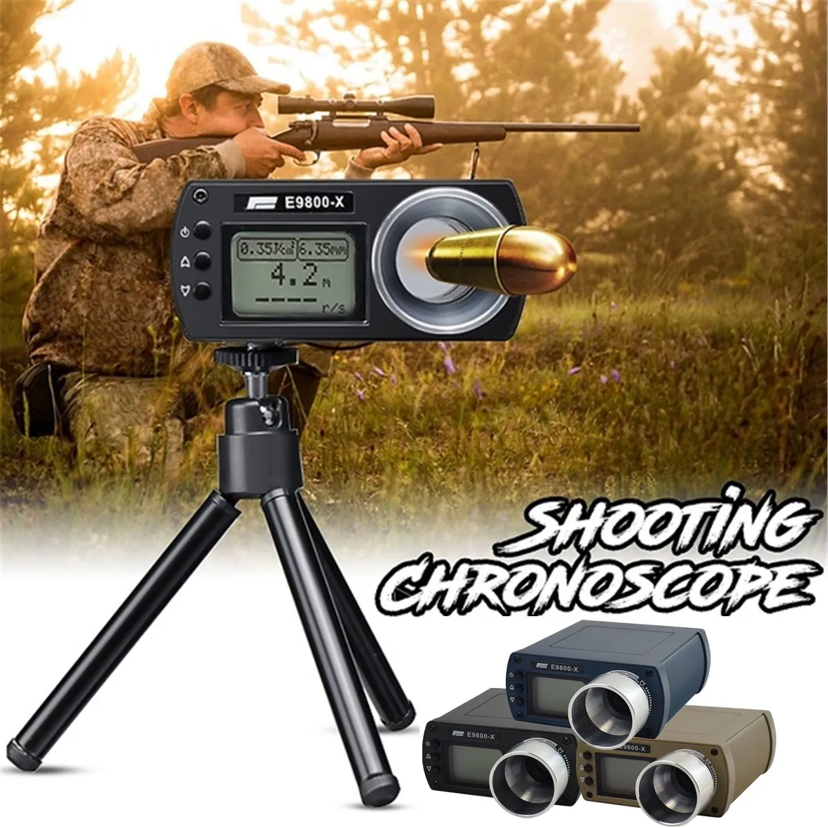 

Hunting Tactical Airsoft Speed Tester Paintball BB Shooting Chronograph Tester Air GunAccessories E9800-X Speed Tester