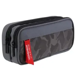 Camouflage Canvas Double Zipper Pencil Case - School Supplies Storage Bag (A2)