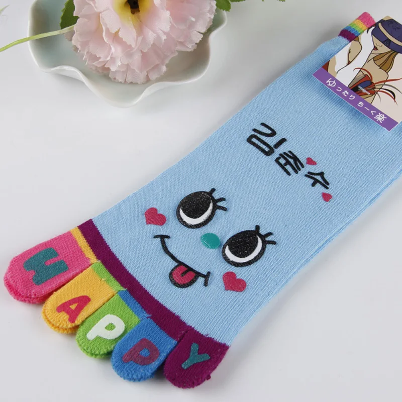 New Hot-Sell Women's Five Toe Socks 3Pairs/Lot Cartoon Skid Resistance 5 Finger Socks Lady And Women Colorful Finger Cotton Sock ankle socks women