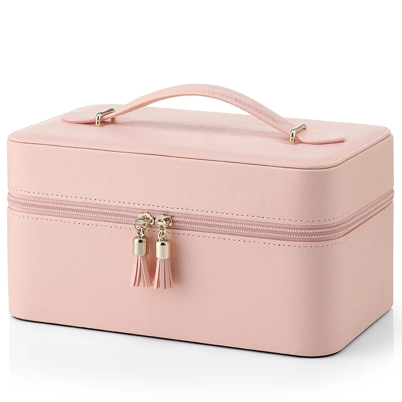 Pink Vlando шкатулка для хранения ювелирных изделий, Подарочная коробка для девочек и женщин, искусственная кожа, деревянная декоративная(розовая - Цвет: Pink