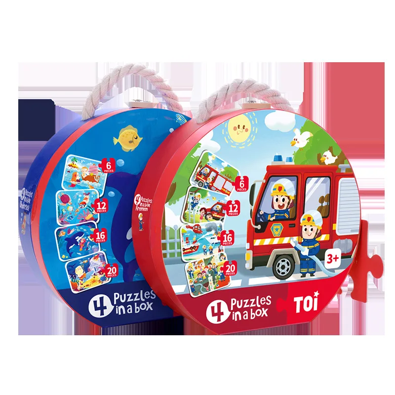 

Four Children Large Pieces CHILDREN'S One Educational Toy Baby Jigsaw Puzzle Cartoon Animation-Year-Old Unisex Intelligence GIRL