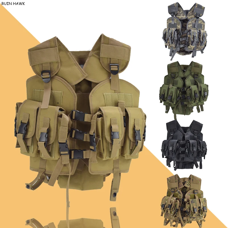 

Tactical Vest Men Airsoft Hunting Gear Vest Military Molle Combat Assault Plate Carrier 600D Oxford Camouflage CS Paintball Vest