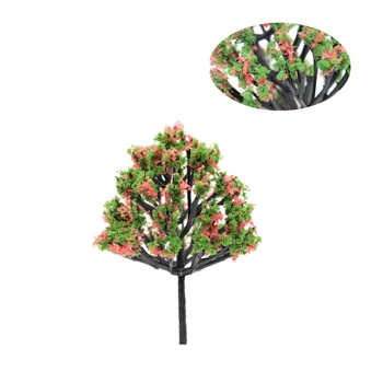 

Red Green Tree Model 50pcs Sand Table Landscape Toy Scene Making Simulation Peach Tree Pole Building Train Miniature
