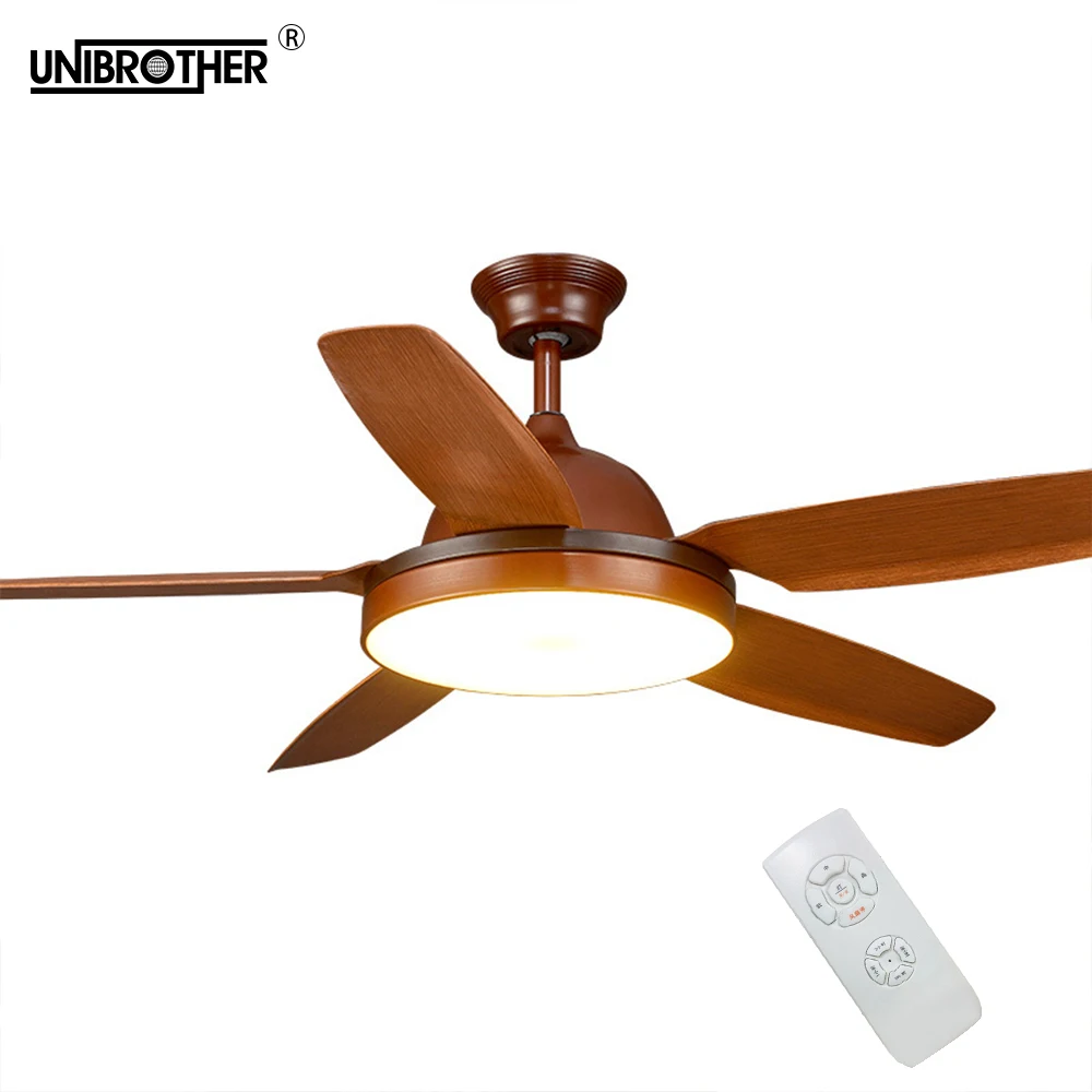 

5 Blades Indust ceiling fan with light lamp American color 56 inch dimming fans light simple wooded indoor lighting 110V/220V