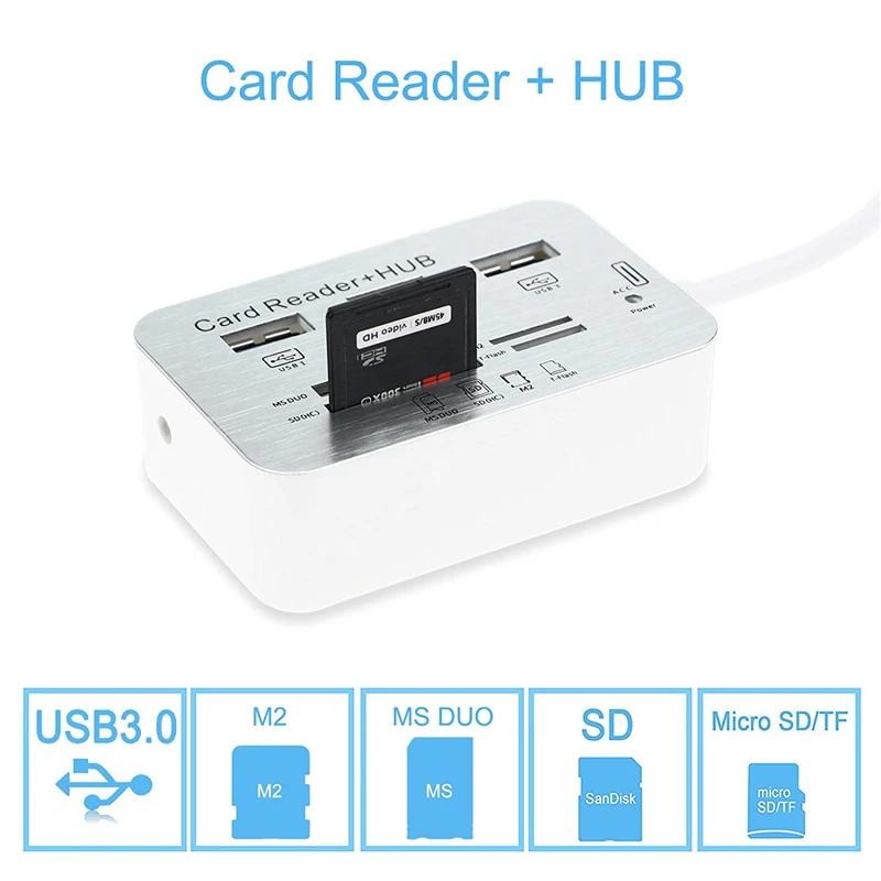 High Speed Multi 3 Port USB 3.0 Hub Multiport SD TF Card Reader Usb Splitter for Macbook Pro Air Computer Pc Laptop Accessories