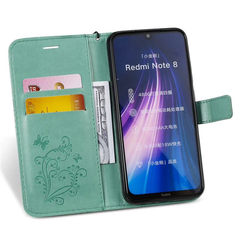 Чехол wekays для XiaoMi RedMi Note 8 Pro, кожаный чехол с мультяшной бабочкой, чехол для XiaoMi RedMi Note8 Pro, чехол, оболочка