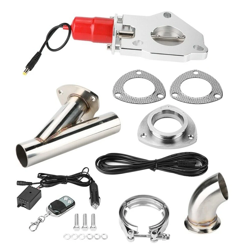 

3 Inch Stainless Steel 76 Y Pipe Muffler Catback Bypass Exhaust Cutout Remote Control One Controller Remote Kit