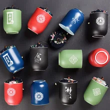 Набор для чая кунг-фу, аксессуары, чашки, чайные банки, керамическая чайная коробка, портативная дорожная упаковка, герметичные банки, чайный контейнер D140