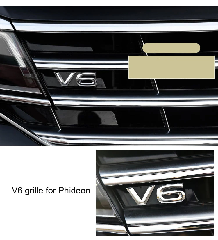 V6 буквы Багажник крыло решетка эмблема для PHIDEON TERAMONT ARTEON MAGOTAN PASSAT PHAETON TOUAREG TIGUANL стайлинга автомобилей стикер