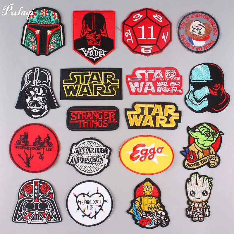 

Cartoon Stripes Patch Star War Embroidery Patch Applique Ironing Clothing Sewing Supplies Decorative Badges Patches For Clothing