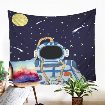 

A Space Astronaut Tapestry Wall Hanging Sandy Beach Picnic Rug Camping Tent Sleeping Pad Home Decor Bedspread Sheet Wall Cloth