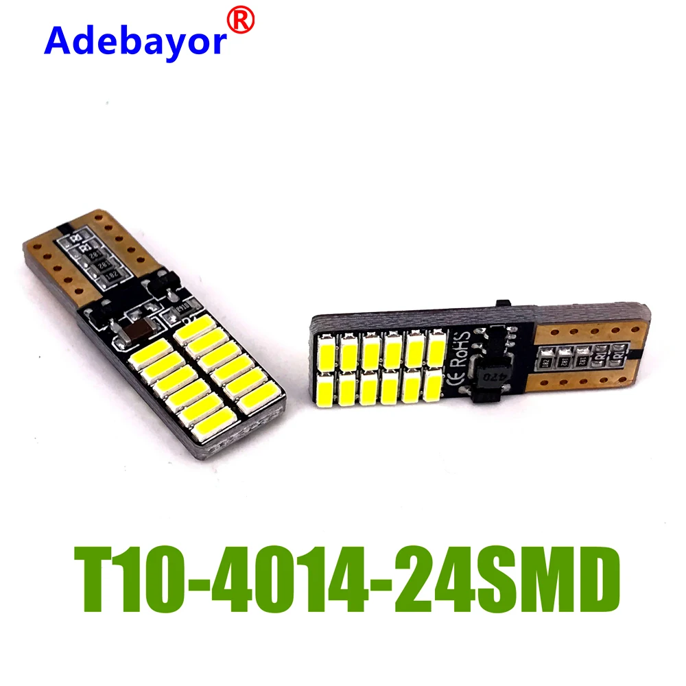 Светодиодсветодиодный лампы T10 для автомобилей Canbus W5W 100 24 SMD 3 Вт 4014 K