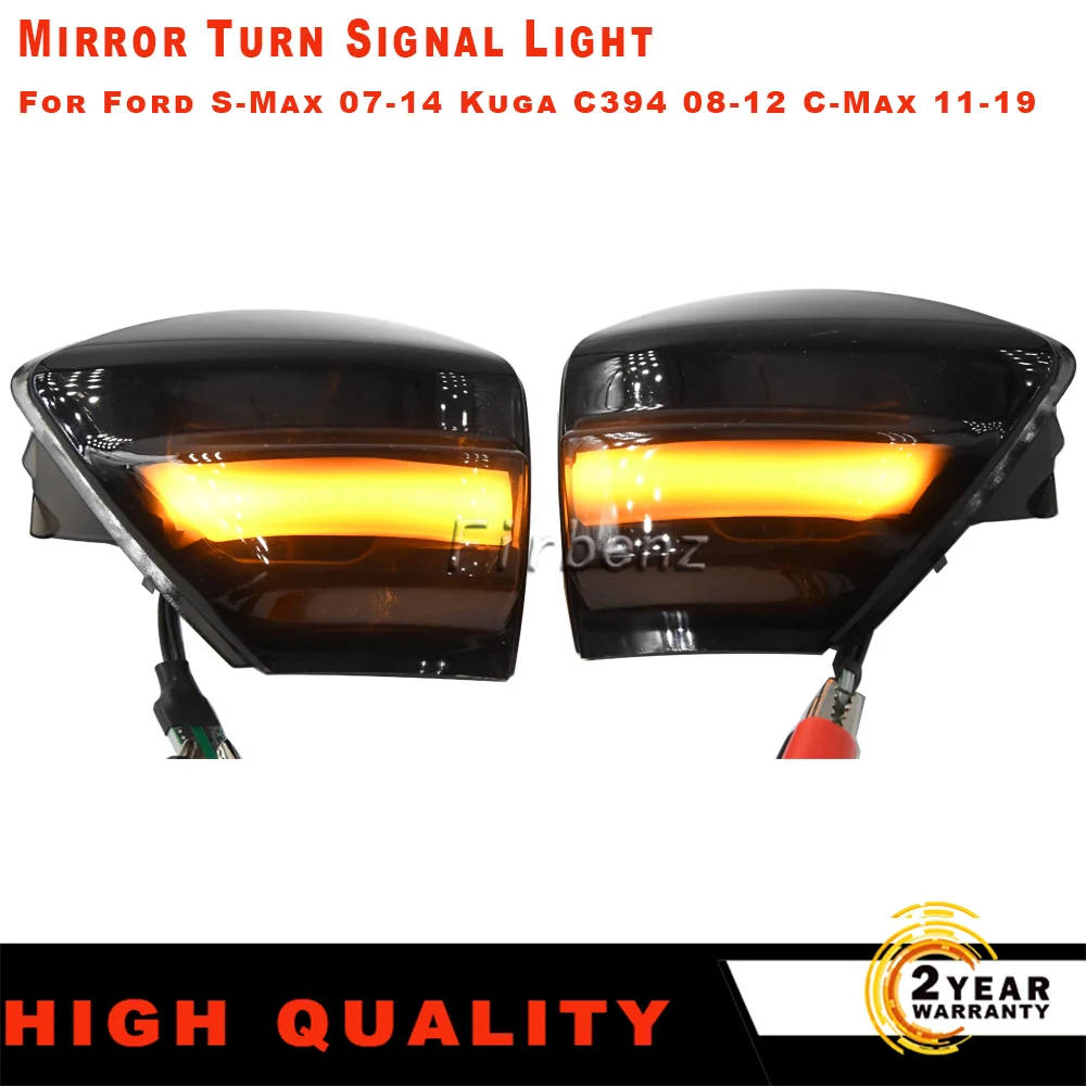 

2X для Ford S-Max 07-14 Kuga C394 08-12 C-Max 11-19 светодиодный динамический сигнал поворота боковой зеркальный последовательный Световой индикатор
