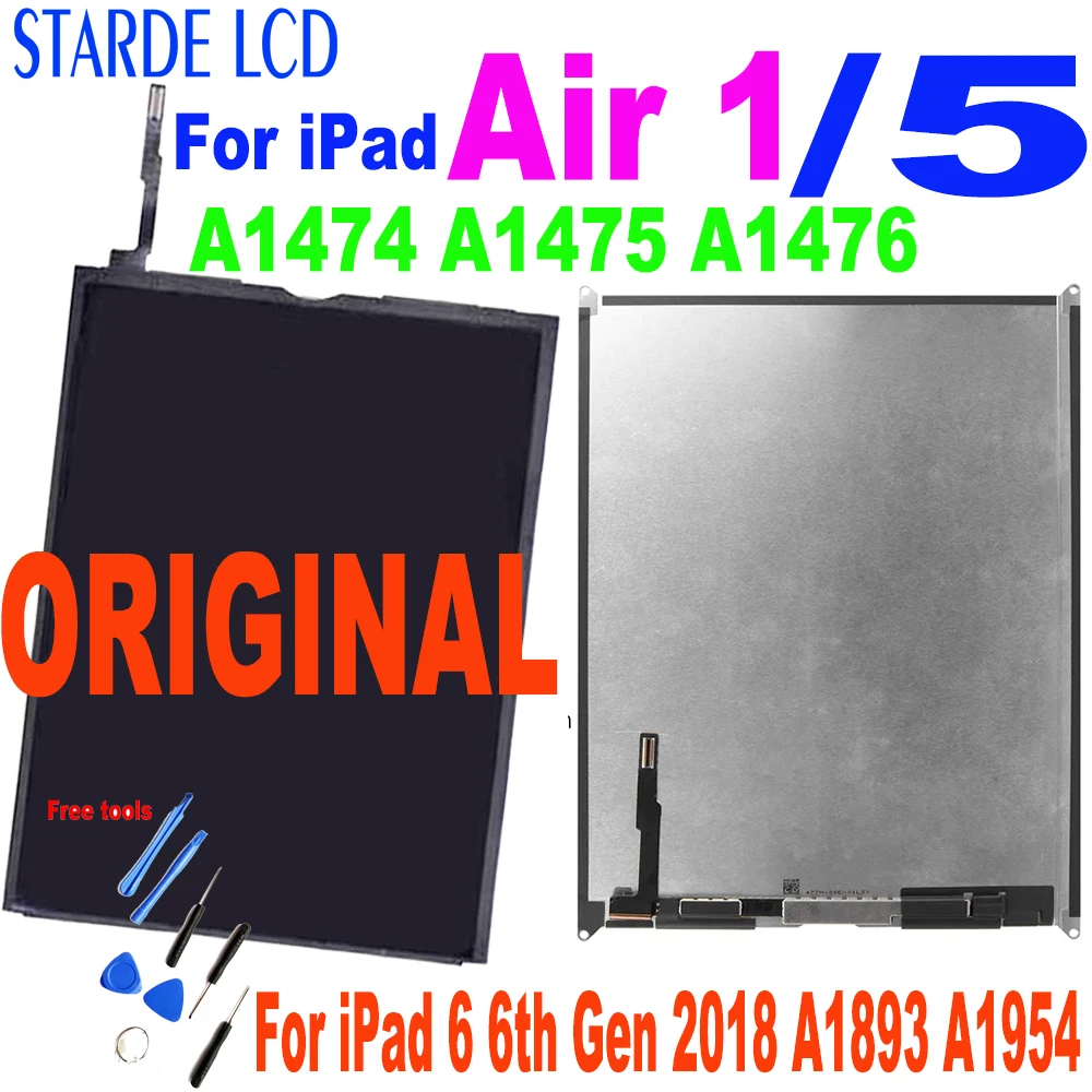 100% Lcd Originale Per Ipad Air 5 5 A Ipad 5 A1474 A1475 A1476 Sostituzione Display Lcd Per Ipad 6 6A Generazione 2018 A1893 A1954 Lcd