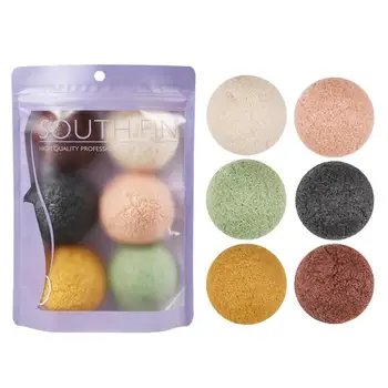 

6 PCS/SET Natural Konjac Facial Puff Face Cleanse Washing Sponge Deep Cleansing Exfoliator Cleansing Sponge Puff Konjac Puff