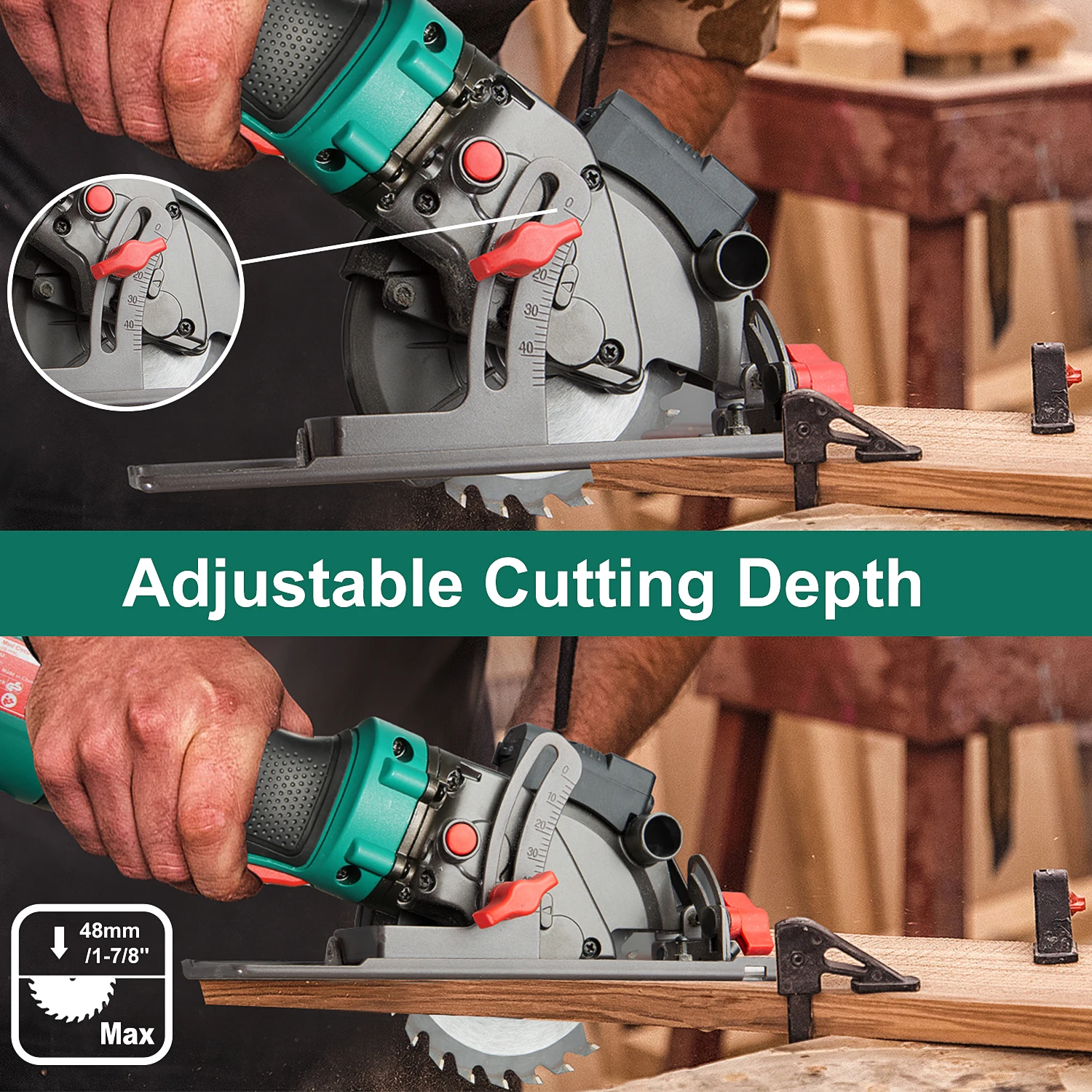 HYCHIKA 750W Electric Saw with Laser Guide Circular Saw