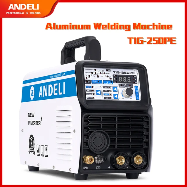 ANDELI-máquina de soldadura de aluminio TIG-250PE TIG, soldador inteligente multifunción HF/LIFT TIG/Pulse TIG/MMA/AC DC 1