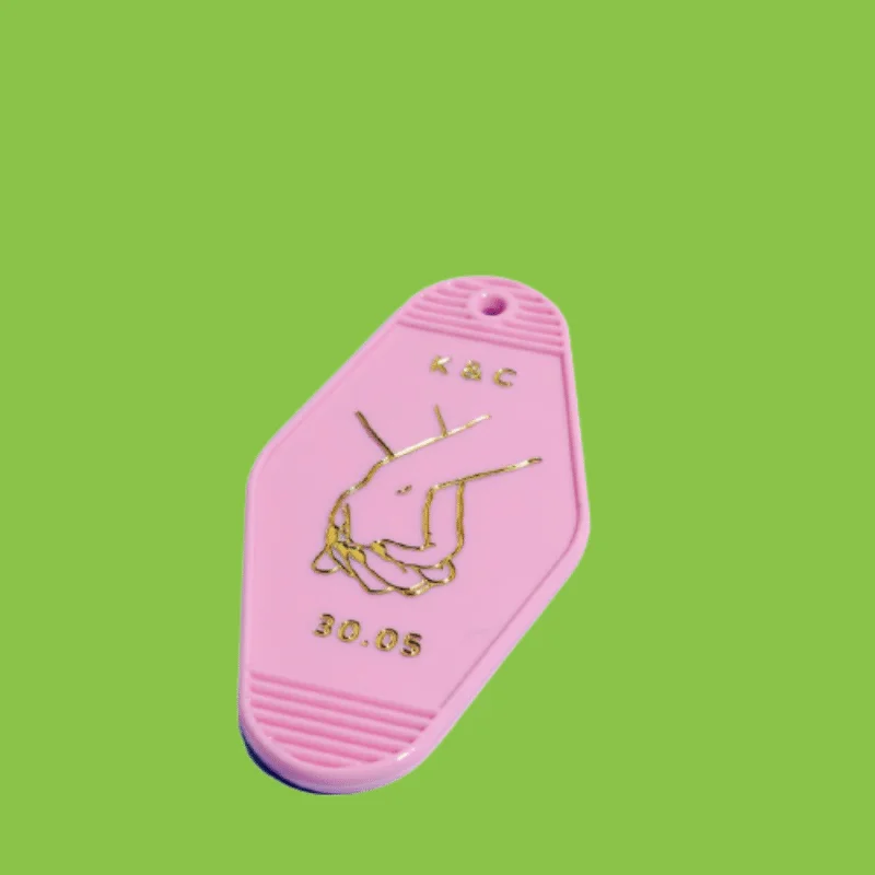 

40Pcs Ticket Hotel Heart Shape Clear Acrylic Keychain Custom Glitter Keychain