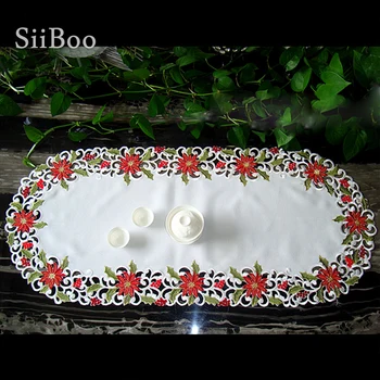 

Floral embroidery hollow lace table runner Coasters table cover for Christmas decoration home textile decor Free shipping SP3814