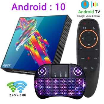 

A95X R3 tv box Android 10 4k 2G 16G 4G 32G 64G 2.4G&5G WIFI BT4.2 smart tv boxes youtube mini RK3318 media player