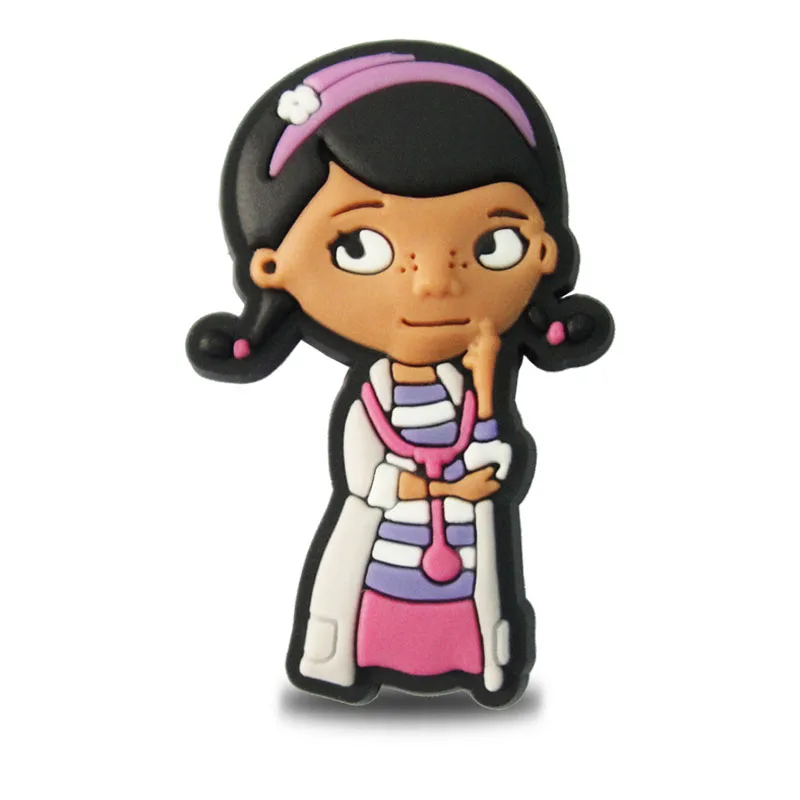 7 шт./компл. Doc Mcstuffins ПВХ обуви амулеты аксессуары для обуви украшения подходят браслеты Croc JIBZ обуви пряжки украшения для детей