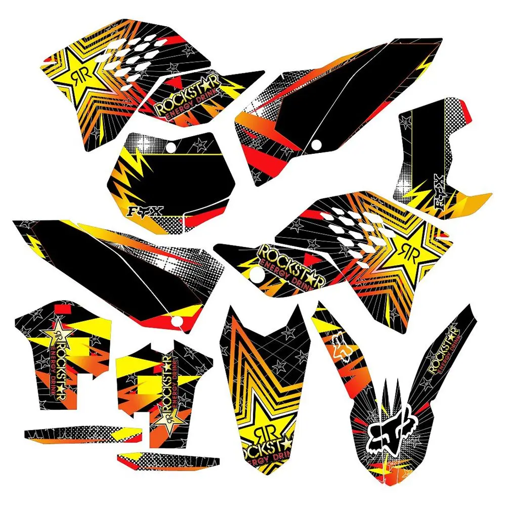 

New Full Graphics Decals Stickers Custom Number Name 3M Bright Matte Stickers Waterproof For KTM SX SXf EXC 125 450 2007-2011