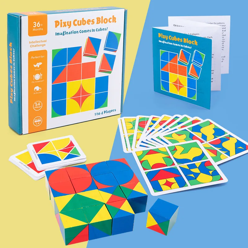 

New Wooden Children's Educational Toys Pixy Cubes Blocks Space Thinking Intelligence Training for Kids Baby Favor Xmas Gifts