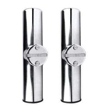 2PCS Boat Accessories marine stainless Boat Stainless Steel Clamp On Fishing Rod Holder Rails 7/8'' to 1'' Tube yacht accessorie