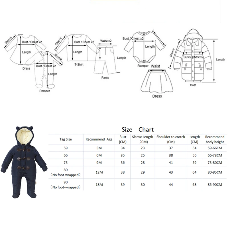 Зимний детский комбинезон, теплая одежда для новорожденных мальчиков и девочек, комбинезон с роговыми пуговицами, Детская верхняя одежда с капюшоном для детей 0-24 месяцев