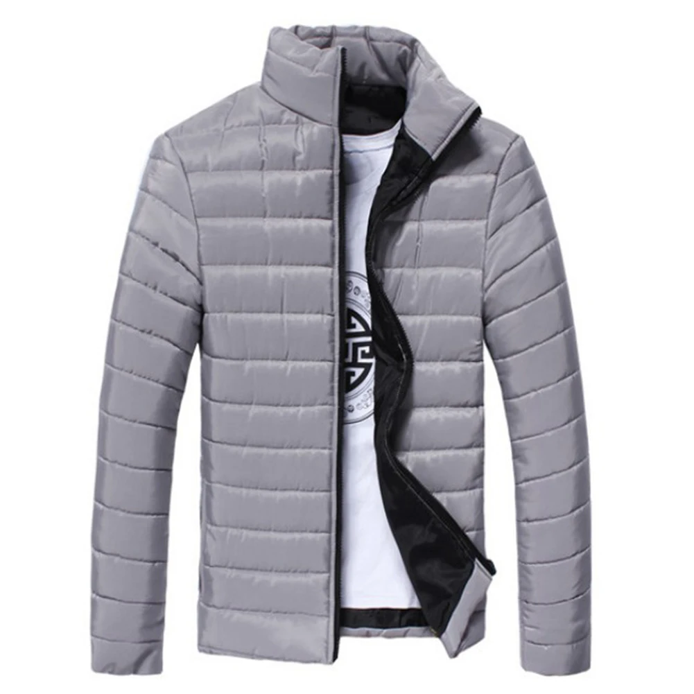 Ветрозащитная зимняя куртка, зимняя куртка s, мужские однотонные Цветные парки со стоячим воротником, парки с длинным рукавом, теплое хлопковое пальто, куртка
