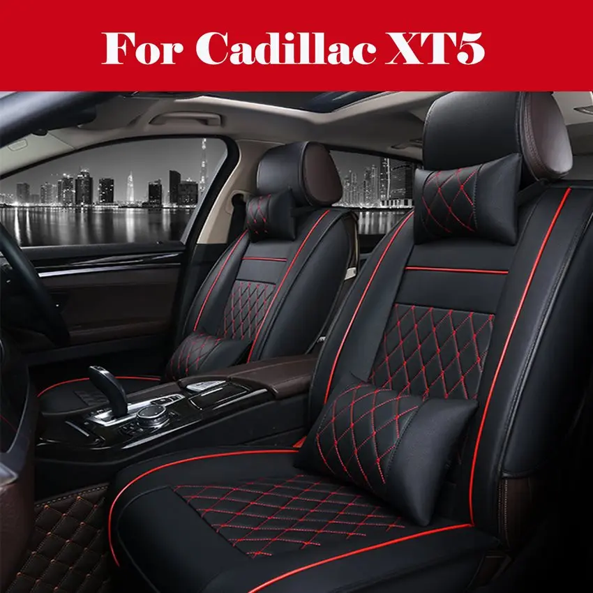 Luxury Car Seat Cover 100 PU Leather 5 Seats Front+Rear SUV Cushions