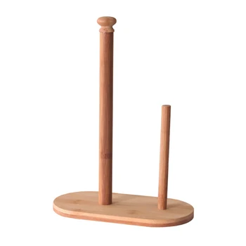 

Natural Bamboo Dispenser Towel Tissue Counter Holder Storage Roll Paper Stand