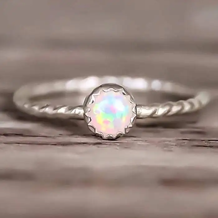 

ZHOUYANG Rings For Women Small Opal Ring Silver Color Thin Fashion Jewelry Tail Ring Knuckle Ring KAR234