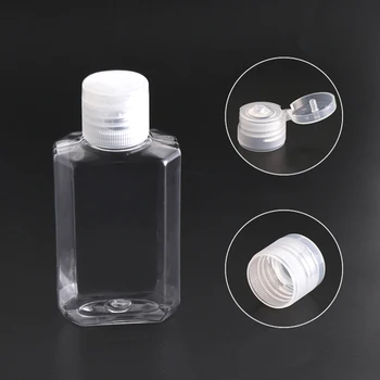 

60ML Plastic Empty Alcohol Refillable Bottle Easy To Carry Clear Transparent PET Plastic Hand Sanitizer Bottles for Travl