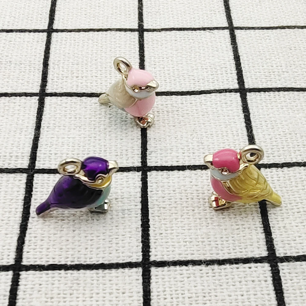 10 шт. эмалированная Птица Шарм ювелирные изделия аксессуары серьги браслет с