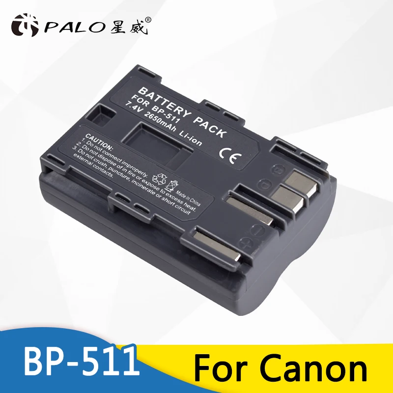 

PALO BP-511 2650mah BP511 BP 511 BP-511A Battery for Canon G6 G5 G3 G2 G1 EOS 300D 50D 40D 30D 20D 5D MV300i Digital Camera