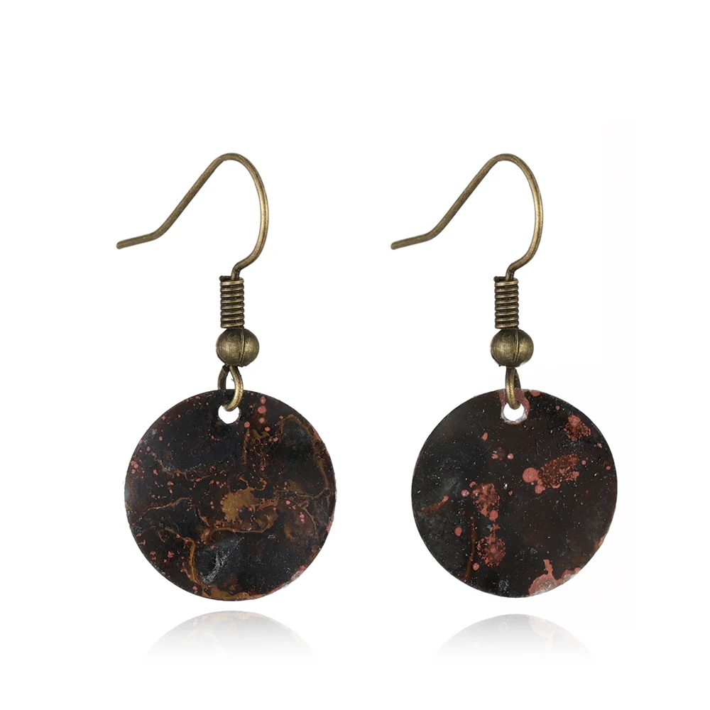 

2019 Vintage Metal Patina Earrings for Women Metal Copper Pendant Earrings Bohemian Earring Jewelry