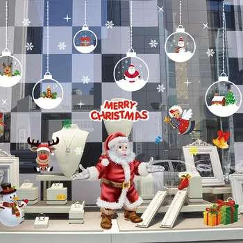 

Large Size Christmas Decorations Window Stickers Wall Sticker For Merry Chrstmas Home Shop Show Window Decor Happy New Year 2021