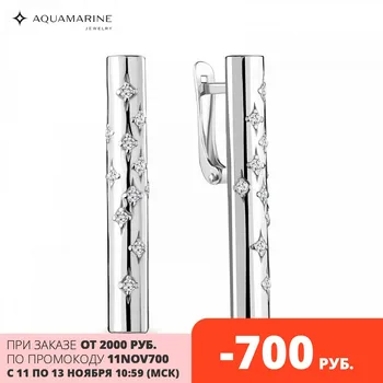 

Earrings long AQUAMARINE with cubic zirconia, silver 925