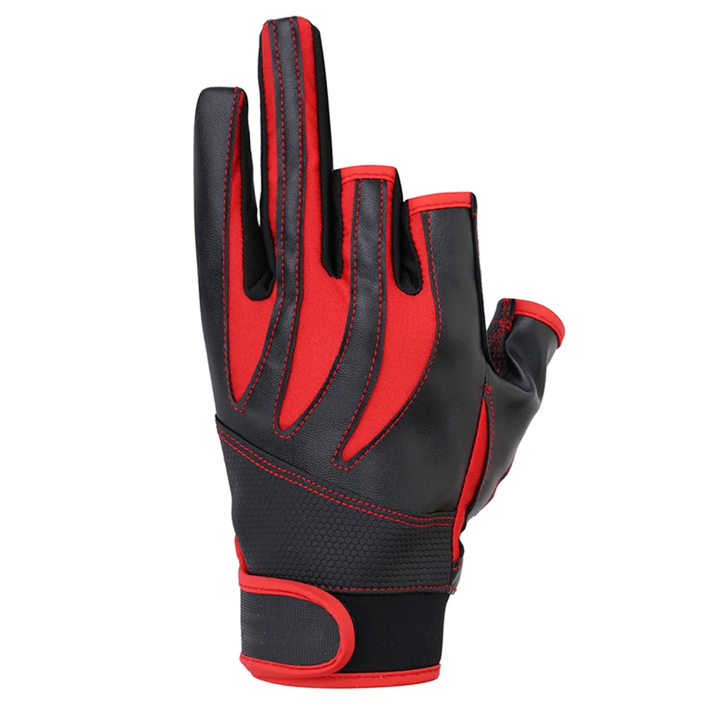 

Outdoors Sports Gloves 3 Half-Finger Anti-Slip Durable PU Breathable Gloves For Fishing Hunting