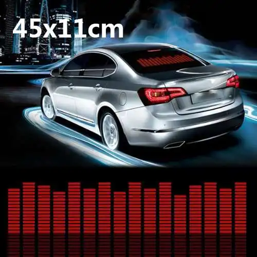 90x25 см 45x11 см автомобильный RGB светодиодный музыкальный Ритм вспышка светильник Датчик звуковой активации эквалайзер наклейка на заднее лобовое стекло Стайлинг неоновая лампа - Испускаемый цвет: 45x11cm